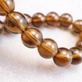 群馬県産 スモーキークォーツ 煙水晶　8mm玉ブレスレット 19.3g *希少* (ID:39202)