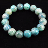 クリソコラシリカ  12mm玉ブレスレット 44.3g (ID:39235)