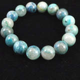 クリソコラシリカ  12mm玉ブレスレット 44.3g (ID:39235)