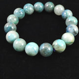 クリソコラシリカ  12mm玉ブレスレット 44.3g (ID:39235)
