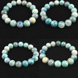 クリソコラシリカ  12mm玉ブレスレット 44.3g (ID:39235)