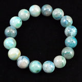 クリソコラシリカ  12mm玉ブレスレット 44.3g (ID:39235)