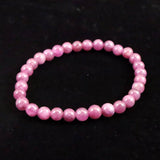 天然ルビー 蛍光  6mm玉 ブレスレット 13.9g　 (ID:39301)