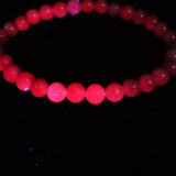 天然ルビー 蛍光  6mm玉 ブレスレット 13.9g　 (ID:39301)