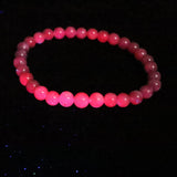 天然ルビー 蛍光  6mm玉 ブレスレット 13.9g　 (ID:39301)
