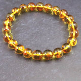 天然琥珀 バルティックアンバー  8.5mm玉ブレスレット 7.92g (ID:39314)
