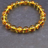 天然琥珀 バルティックアンバー  8.5mm玉ブレスレット 7.92g (ID:39314)
