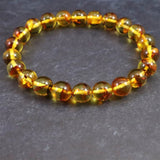 天然琥珀 バルティックアンバー  8.5mm玉ブレスレット 7.92g (ID:39314)