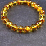 天然琥珀 バルティックアンバー  8.5mm玉ブレスレット 7.92g (ID:39314)