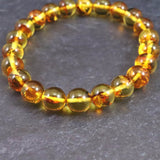 天然琥珀 バルティックアンバー  8.5mm玉ブレスレット 7.92g (ID:39314)