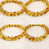 天然琥珀 バルティックアンバー  8.5mm玉ブレスレット 7.92g (ID:39314)