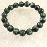 セラフィナイト クリノクロア 10.5mm玉ブレスレット 32.2g (ID:40078)