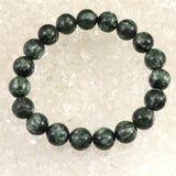 セラフィナイト クリノクロア 10.5mm玉ブレスレット 32.2g (ID:40078)