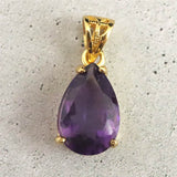 アメジスト 12ｍｍペアシェイプ型　ペンダントトップ 18KGP 1.43g (ID:40111)
