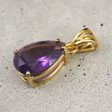 アメジスト 12ｍｍペアシェイプ型　ペンダントトップ 18KGP 1.43g (ID:40111)