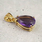 アメジスト 12ｍｍペアシェイプ型　ペンダントトップ 18KGP 1.43g (ID:40111)