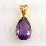 アメジスト 12ｍｍペアシェイプ型　ペンダントトップ 18KGP 1.43g (ID:40111)
