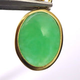 マダガスカル産 翡翠 ヒスイ 10mmオーバル ペンダントトップ 0.91g (ID:40176)