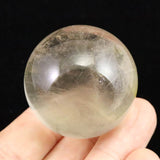 ザギマウンテンクォーツ アンフィボール エジリン入り 37mmスフィア 75.2g (ID:40325)