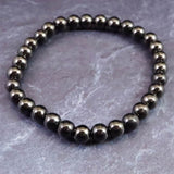 ノーブルシュンガイト  エリートシュンガイト　6mm玉ブレスレット 8.94g (ID:40521)