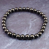 ノーブルシュンガイト  エリートシュンガイト　6mm玉ブレスレット 8.94g (ID:40521)