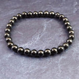 ノーブルシュンガイト  エリートシュンガイト　6mm玉ブレスレット 8.94g (ID:40521)