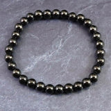 ノーブルシュンガイト  エリートシュンガイト　6mm玉ブレスレット 8.94g (ID:40521)