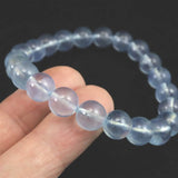 ブラジル産 アクアマリン AAグレード 8.5mm玉ブレスレット 20.7g (ID:40538)