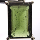 モルダバイト 12mm ステップ カット ペンダントトップ  2.62g (ID:40652)