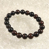 北海道産 ヴァーミリオンオブシディアン（紅十勝） 9.5mm玉ブレスレット 証明書付 21.6g (ID:40836)