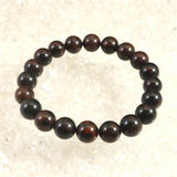 北海道産 ヴァーミリオンオブシディアン（紅十勝） 9.5mm玉ブレスレット 証明書付 21.6g (ID:40836)