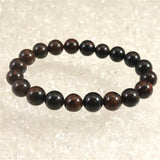 北海道産 ヴァーミリオンオブシディアン（紅十勝） 9.5mm玉ブレスレット 証明書付 21.6g (ID:40836)