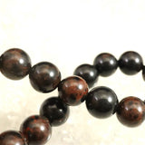 北海道産 ヴァーミリオンオブシディアン（紅十勝） 9.5mm玉ブレスレット 証明書付 21.6g (ID:40836)