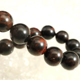 北海道産 ヴァーミリオンオブシディアン（紅十勝） 9.5mm玉ブレスレット 証明書付 21.6g (ID:40836)