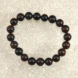 北海道産 ヴァーミリオンオブシディアン（紅十勝） 9.5mm玉ブレスレット 証明書付 21.6g (ID:40836)