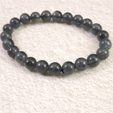 インディゴライト （ブルー トルマリン 入り 水晶） 8mm玉ブレスレット 17.5g (ID:40889)