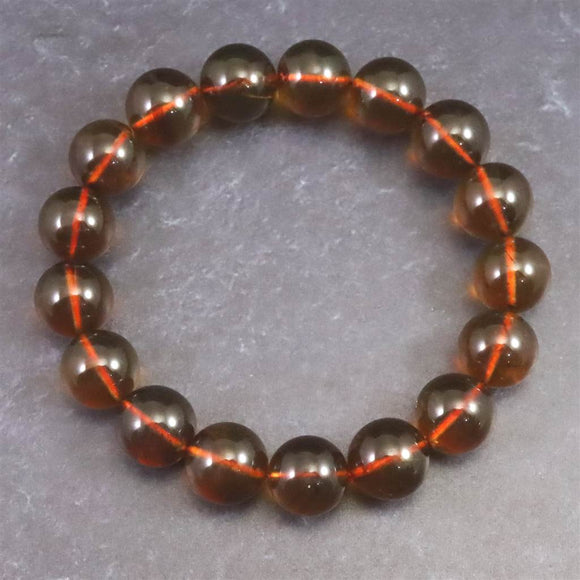 天然琥珀 ミャンマー産 レッドブルーアンバー  12mm玉ブレスレット 16.6g (ID:41271)