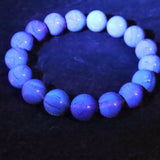 天然琥珀 ミャンマー産 レッドブルーアンバー  12mm玉ブレスレット 16.6g (ID:41271)