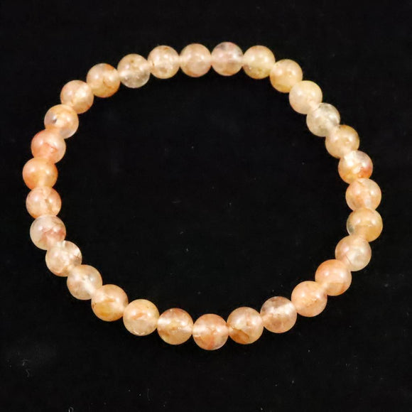 H&E社　ヒマラヤレッド アゼツライト 6mm玉ブレスレット 証明書付 9.7g (ID:41299)