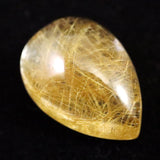 ヒマラヤ マニハール産 ゴールドルチル入り 水晶 ティアドロップ型 ルース 9.3ct (ID:41347)