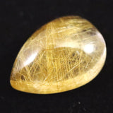 ヒマラヤ マニハール産 ゴールドルチル入り 水晶 ティアドロップ型 ルース 9.3ct (ID:41347)