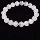 ブラジル産 ホワイト ファントム　2A+  10.5mm玉ブレスレット 32.39g (ID:41348)
