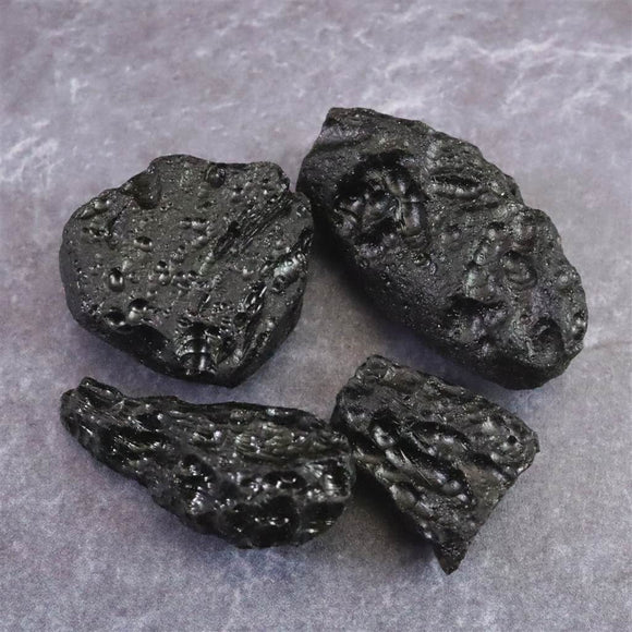 チベタンテクタイト 原石 4個セット  13.0g (ID:41678)