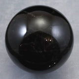 チベット産　黒水晶 モリオン　122mm スフィア 丸玉 台座付 2512g (ID:41704)