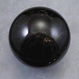 チベット産　黒水晶 モリオン　122mm スフィア 丸玉 台座付 2512g (ID:41704)