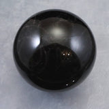 チベット産　黒水晶 モリオン　122mm スフィア 丸玉 台座付 2512g (ID:41704)
