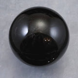 チベット産　黒水晶 モリオン　122mm スフィア 丸玉 台座付 2512g (ID:41704)
