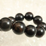 北海道産 ヴァーミリオンオブシディアン（紅十勝） 12mm玉ブレスレット 証明書付 35.0g (ID:41741)