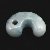 糸魚川翡翠  小滝産 33mm　勾玉 ブルー  ディレクトリーカード付 16.54g (ID:41959)