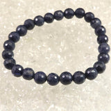ミャンマー産 ブルー サファイア 8mm 128面カット ブレスレット 23.5g　　 (ID:42080)